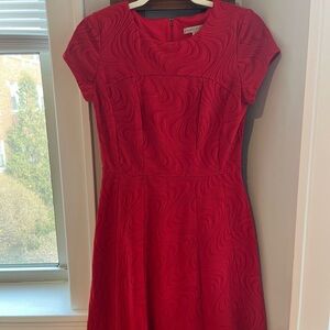 Elegant Red Cap Sleeve Dress Size 6